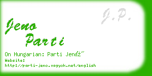 jeno parti business card